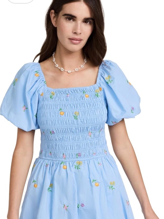 English Factory Dresses & Skirts - English factory smocked mini dress blue size small new